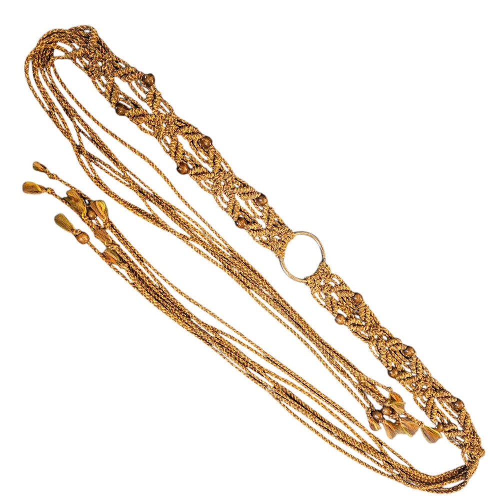 Macrame Beaded Woven Belt  Boho Hippie‎ One Size Fits All